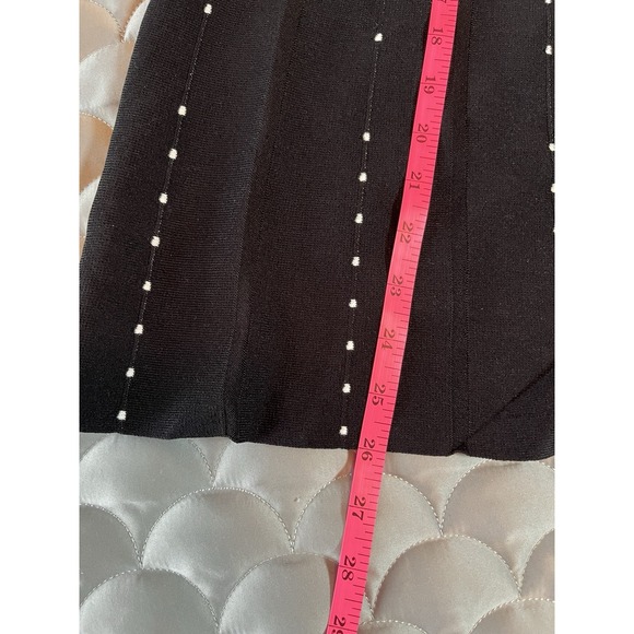 H&M A-Line Black White Polka Dot Sweater Flare Women's Midi Skirt sz Large New - Picture 4 of 6